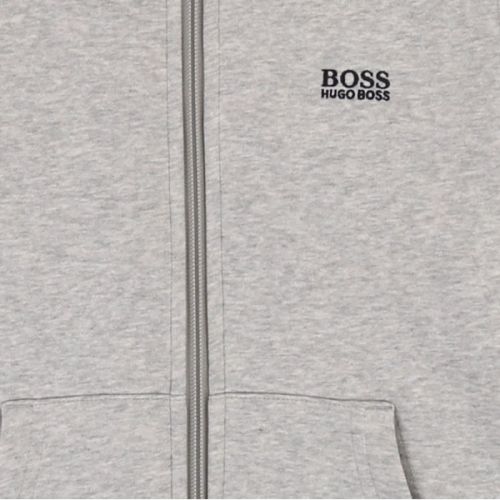 Boys Light Grey Marl Branded Tape Hooded Zip Sweat Top 45536 by BOSS from Hurleys