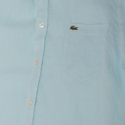 Mens Turquoise Linen Regular Fit S/s Shirt 38515 by Lacoste from Hurleys