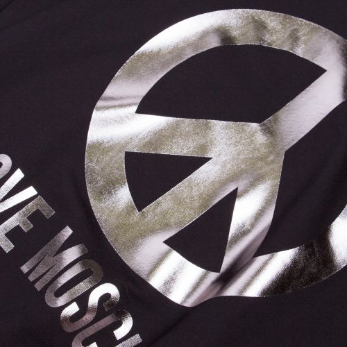 Mens Black Metallic Peace Regular Fit Sweatshirt 35245 by Love Moschino from Hurleys