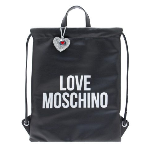 Womens Black/Silver Drawstring Backpack 26961 by Love Moschino from Hurleys