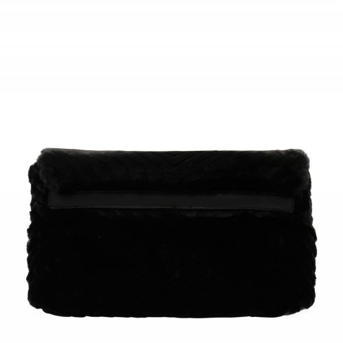 Womens Black Velvet Quilted Clutch Bag 47960 by Love Moschino from Hurleys