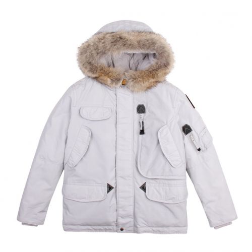 Boys Mist White Right Hand Fur Jacket 90701 by Parajumpers from Hurleys