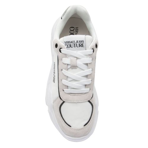 Womens White Glitter Trim Trainers 74260 by Versace Jeans Couture from Hurleys