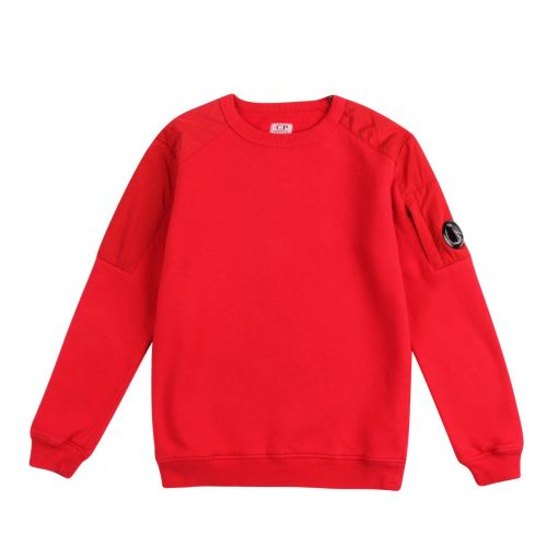 Boys Barbados Cherry Chrome Detail Crew Sweat Top 77654 by C.P. Company Undersixteen from Hurleys