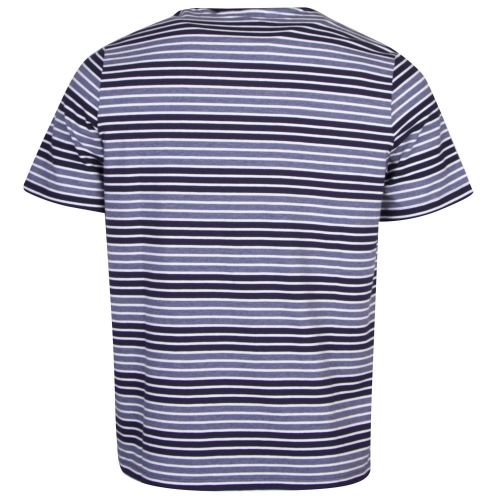 Mens Dark Blue Striped Pique S/s T Shirt 23468 by BOSS from Hurleys