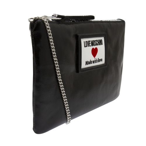Womens Black Branded Shiny Crossbody Bag 82214 by Love Moschino from Hurleys