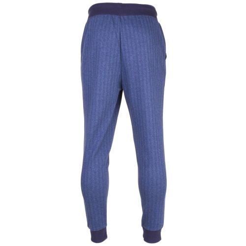 Mens Dark Blue Loungewear Herringbone Cuffed Pants 68334 by BOSS from Hurleys