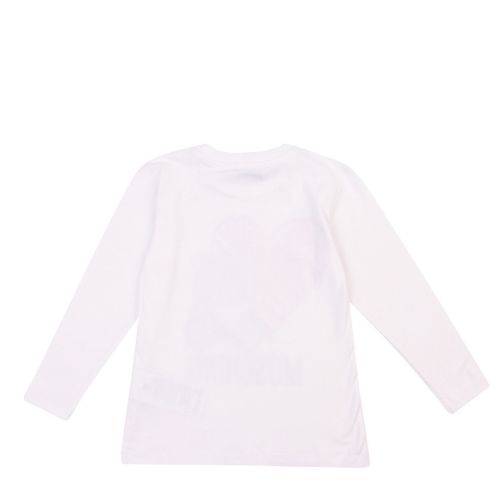 Girls Optical White Toy Glitter Heart L/s T Shirt 47330 by Moschino from Hurleys