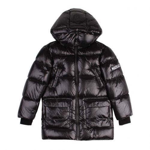 Boys Black Kennie-Lus Padded Hooded Jacket 94507 by Mackage from Hurleys