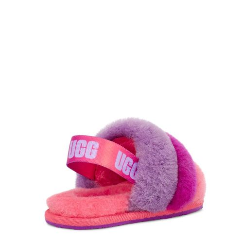 Toddler Pink/Purple Rainbow Fluff Yeah Slippers (5-11) 87446 by UGG from Hurleys
