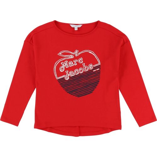 Girls Pop Red Apple Logo L/s T Shirt 28513 by Marc Jacobs from Hurleys