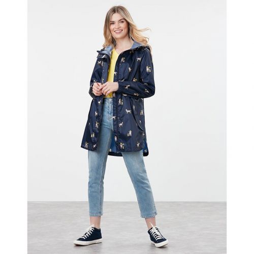 Womens Navy Dogs Golightly Packable Waterproof Coat 99277 by Joules from Hurleys