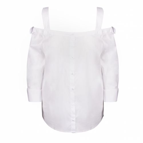 Casual Womens White Caloria Bardot Style Top 37625 by BOSS from Hurleys