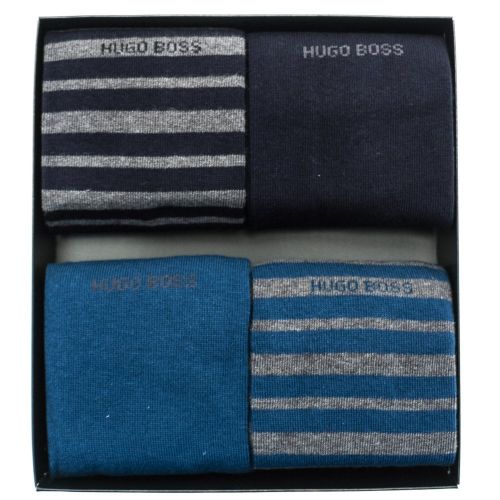 Mens Dark Blue 4 Pair Socks Design Boxed Gift Set 68303 by BOSS from Hurleys