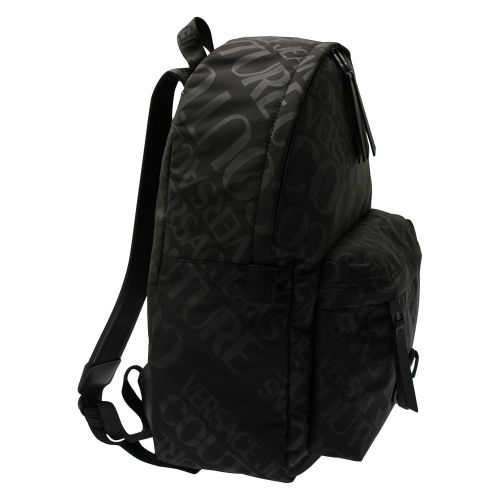 Mens Black Tonal Logomania Backpack 55318 by Versace Jeans Couture from Hurleys