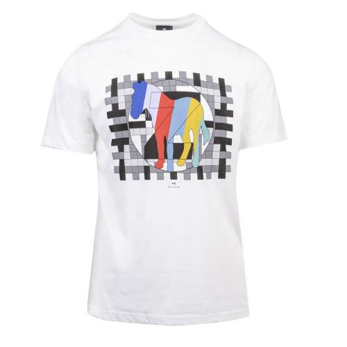 Mens White Zebra Testcard Regular Fit S/s T Shirt 99126 by PS Paul Smith from Hurleys
