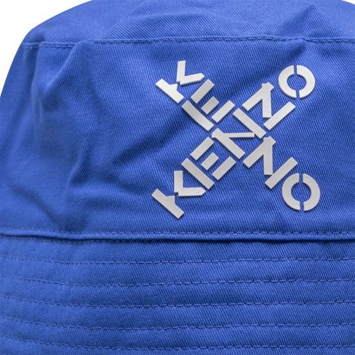 Boys Blue Logo Cross Bucket Hat 101835 by Kenzo from Hurleys