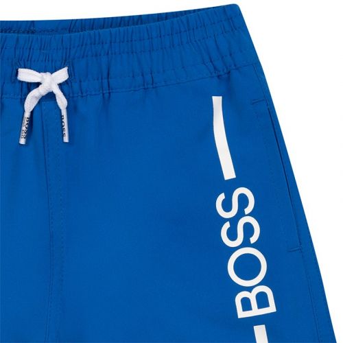 Toddler Electric Blue Branded Leg Swim Shorts 104553 by BOSS from Hurleys