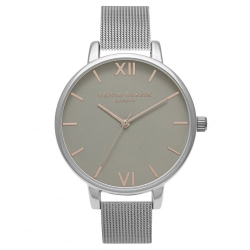 Womens Grey & Silver Big Dial Mesh Strap Watch 52038 by Olivia Burton from Hurleys