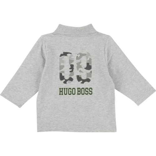 Toddler Grey Camo Detail L/s Polo Shirt 28366 by BOSS from Hurleys