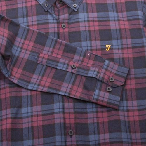 Mens Red Radley Check Slim Fit L/s Shirt 32660 by Farah from Hurleys