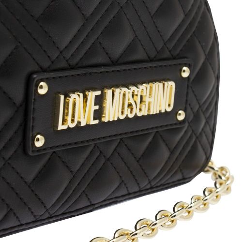 Womens Black Diamond Quilted Half Dome Crossbody Bag 82199 by Love Moschino from Hurleys