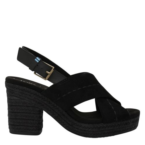 Womens Black Suede Ibiza Heeled Sandals 59496 by Toms from Hurleys