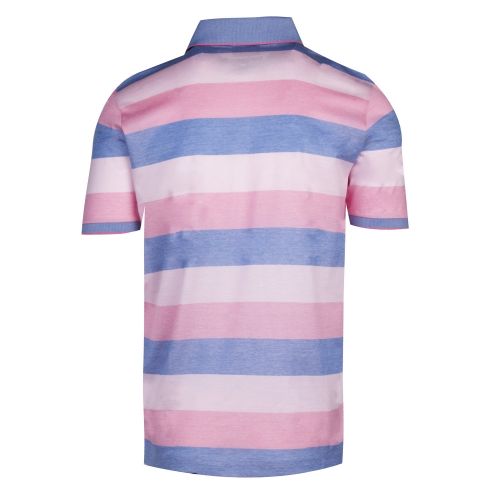 Mens Pink/Blue Tipped Stripe Custom Fit S/s Polo Shirt 36773 by Paul And Shark from Hurleys
