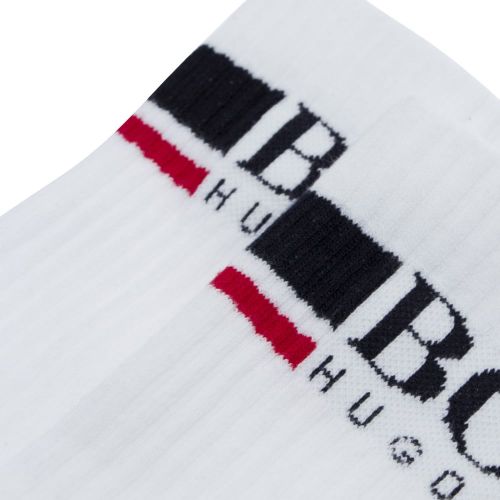 Mens White QS Rib Logo Sports Socks 26813 by BOSS from Hurleys