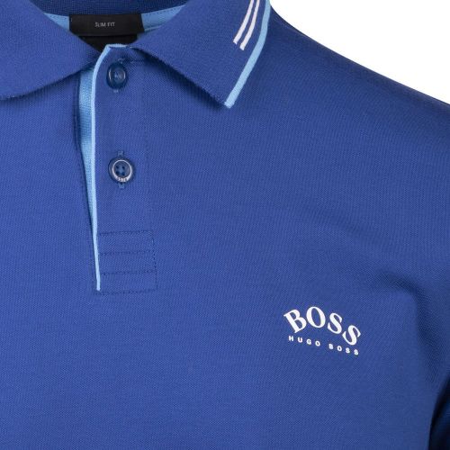 Athleisure Mens Bright Blue Paul Curved Slim Fit S/s Polo Shirt 97699 by BOSS from Hurleys