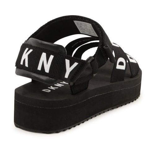 Girls Black Logo Flatform Sandals (30-37) 86113 by DKNY from Hurleys