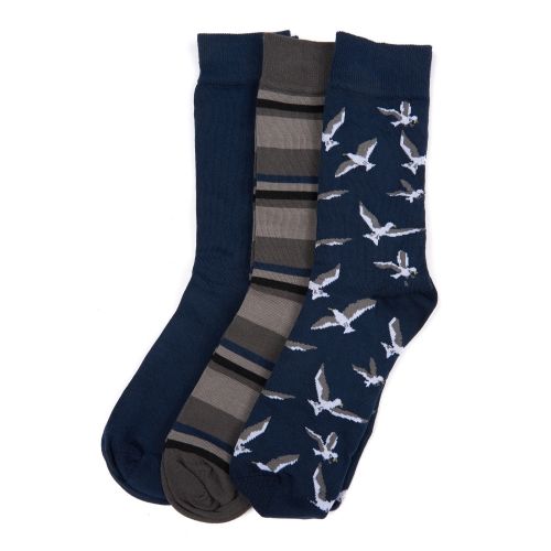 Mens Navy Seagull Sock Gift Box 31520 by Barbour from Hurleys
