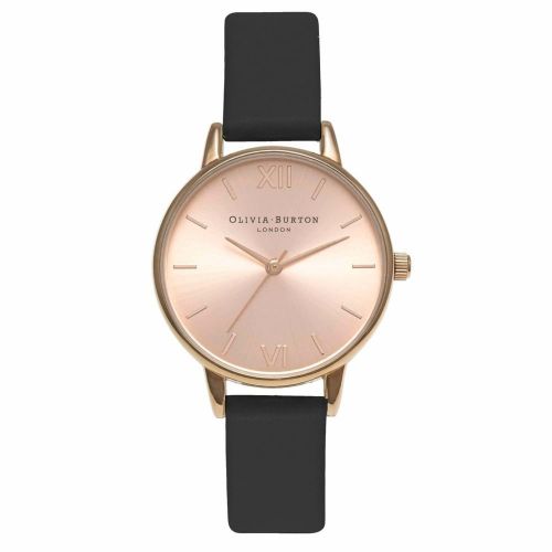 Womens Black & Rose Gold Midi Dial Watch 72891 by Olivia Burton from Hurleys