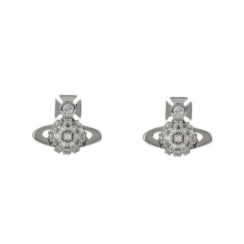 Womens Rhodium Donna Bas Relief Earrings 91222 by Vivienne Westwood from Hurleys