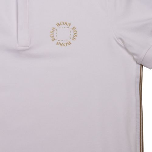 Athleisure Mens White Paddy 8 Circle Regular Fit S/s Polo Shirt 73563 by BOSS from Hurleys