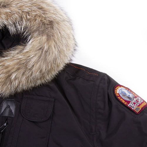 Boys Black Gobi Fur Hooded Jacket 93381 by Parajumpers from Hurleys