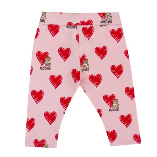Baby Rose Toy Heart Print Leggings 47273 by Moschino from Hurleys