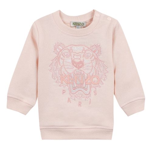 Baby Light Pink Tiger Sweat Top 36393 by Kenzo from Hurleys