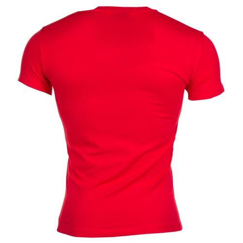 Mens Red Shiny Logo Tee Shirt 7057 by Emporio Armani from Hurleys