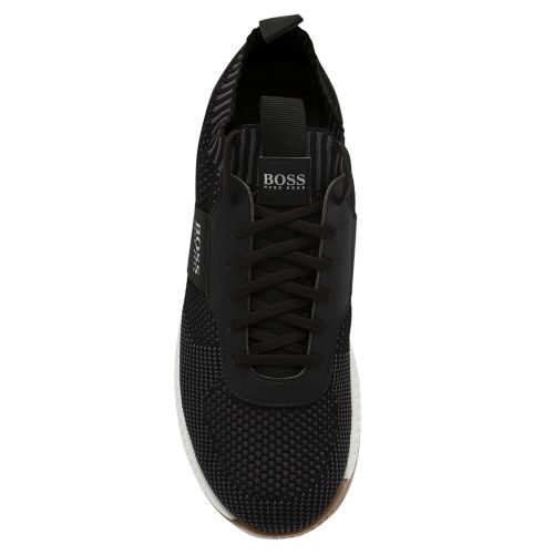 Athleisure Mens Black Titanium_Runn_Knit Trainers 37950 by BOSS from Hurleys