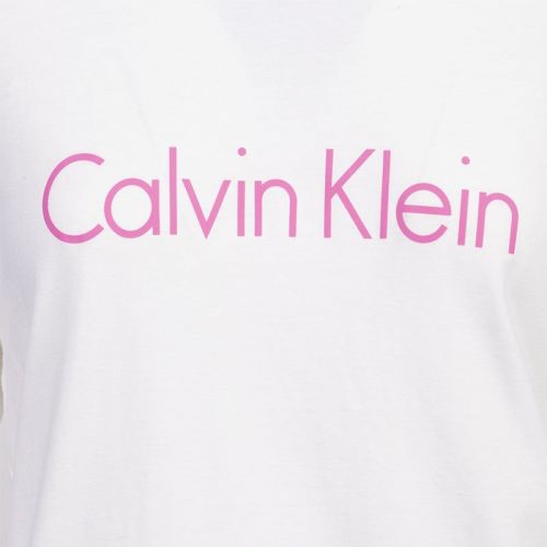 Womens White/Pink Lounge Logo L/s T Shirt 100654 by Calvin Klein from Hurleys