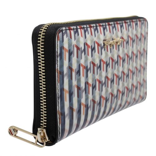 Womens Lenticular Mono Iconic Tommy Mono Zip Around Purse 85541 by Tommy Hilfiger from Hurleys