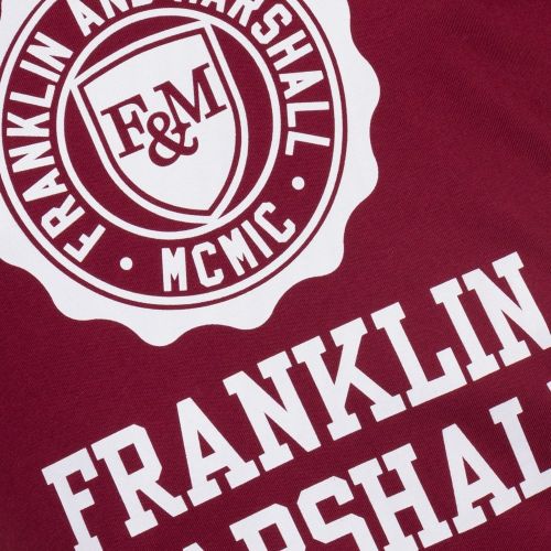 Mens Bordeaux Big Logo S/s Tee Shirt 66191 by Franklin + Marshall from Hurleys
