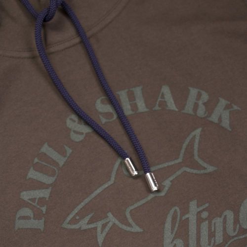 Paul & Shark Mens Khaki Chest Logo SF Hooded Sweat Top 24760 by Paul And Shark from Hurleys