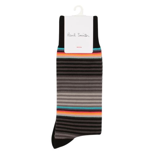 Mens Black Graded Block Stripe Socks 48647 by PS Paul Smith from Hurleys
