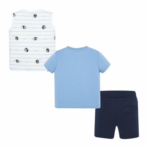 Infant Pale Blue S/s T Shirt, Vest & Shorts Set 58261 by Mayoral from Hurleys