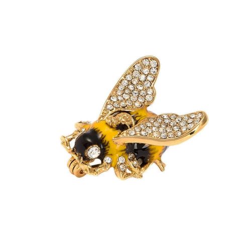 Womens Crystal & Gold Bumble Brooch 24729 by Vivienne Westwood from Hurleys