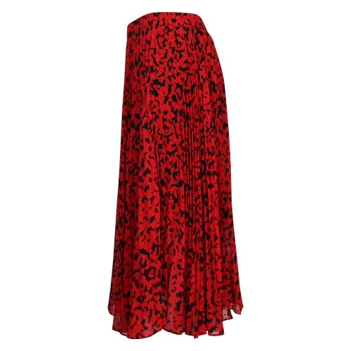 Womens Scarlet/Black Lavish Leaf Pleated Skirt 50471 by Michael Kors from Hurleys