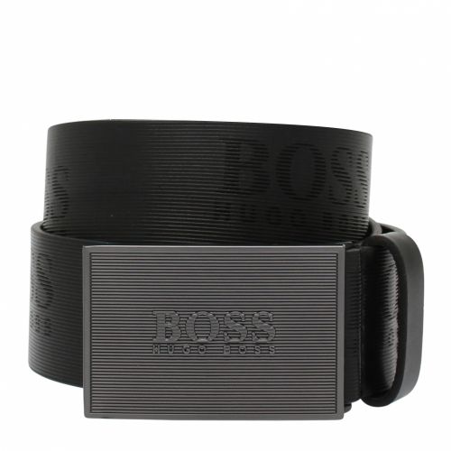 Mens Black Icon-SR Belt 57095 by BOSS from Hurleys