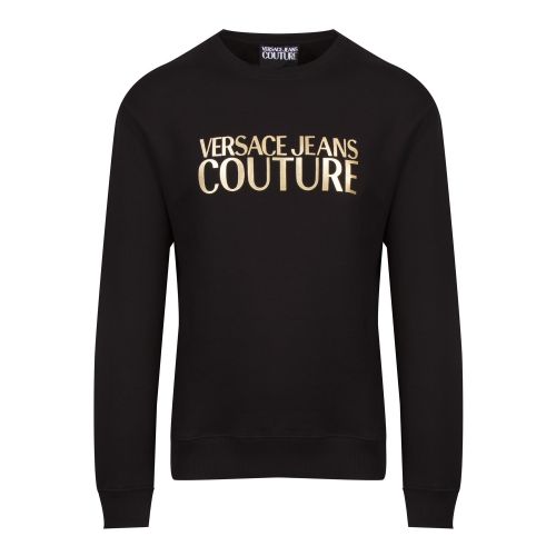 Mens Black/Gold Metallic Logo Crew Sweat Top 46764 by Versace Jeans Couture from Hurleys